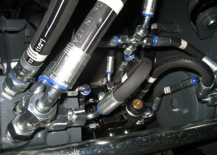 Close up of a hydraulic system