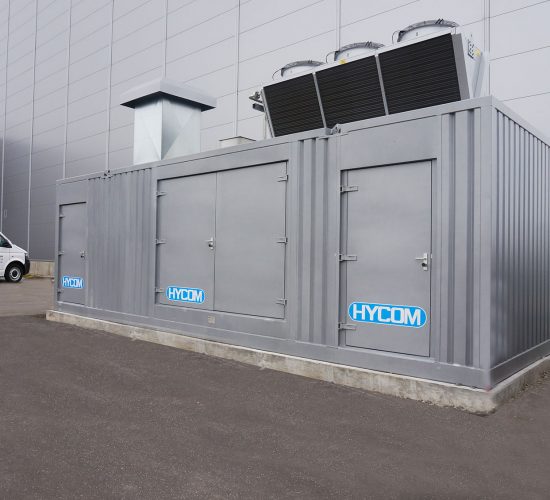 HYCOM Hydraulic power pack for assembly line in container
