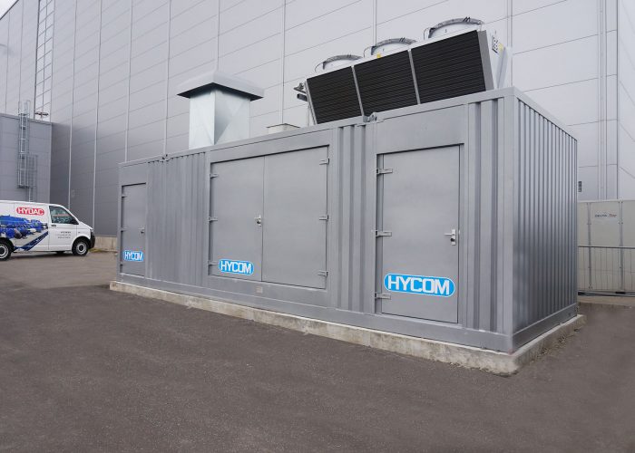 HYCOM Hydraulic power pack for assembly line in container